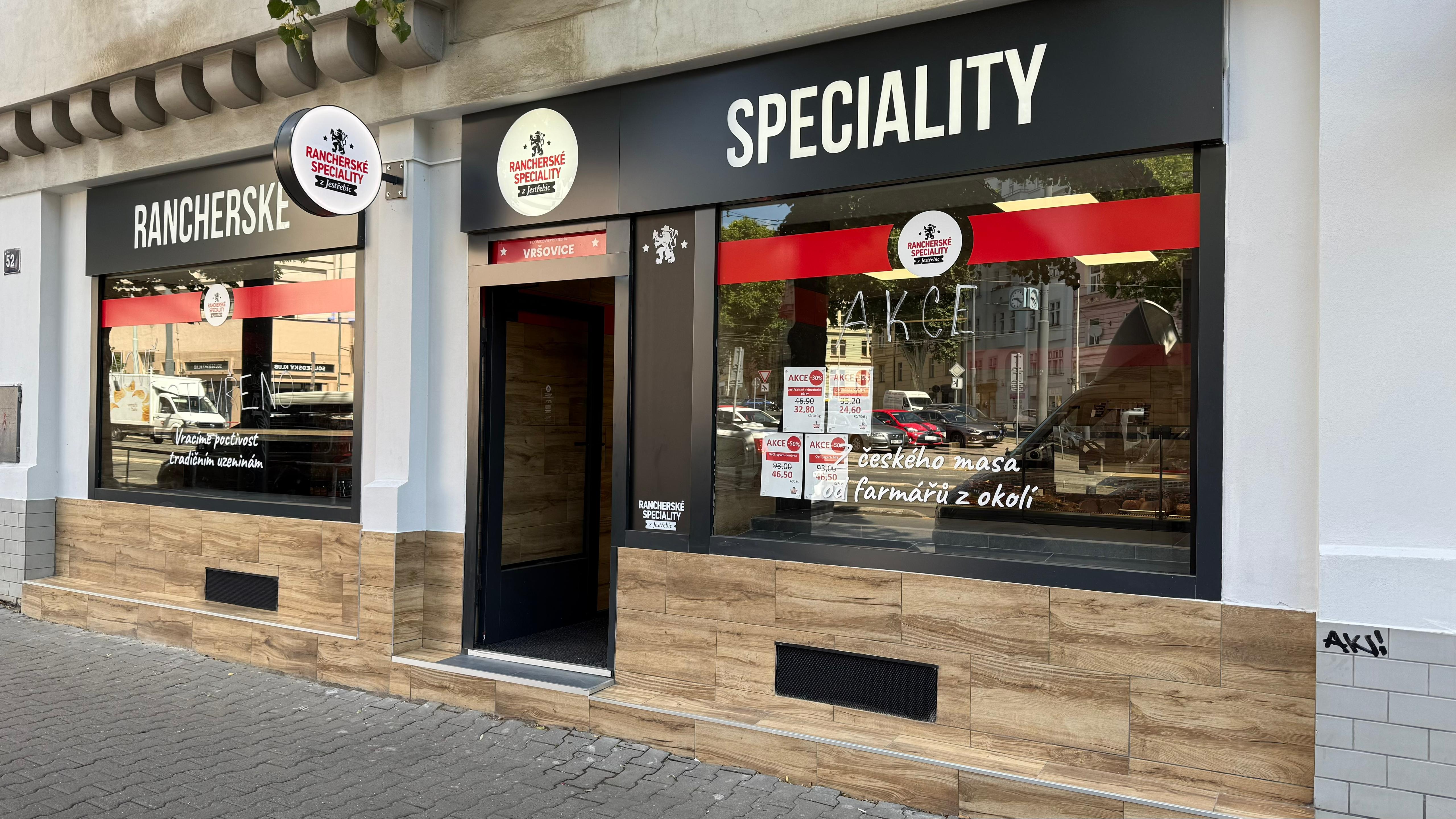 Exteriér prodejny Rancherské speciality
